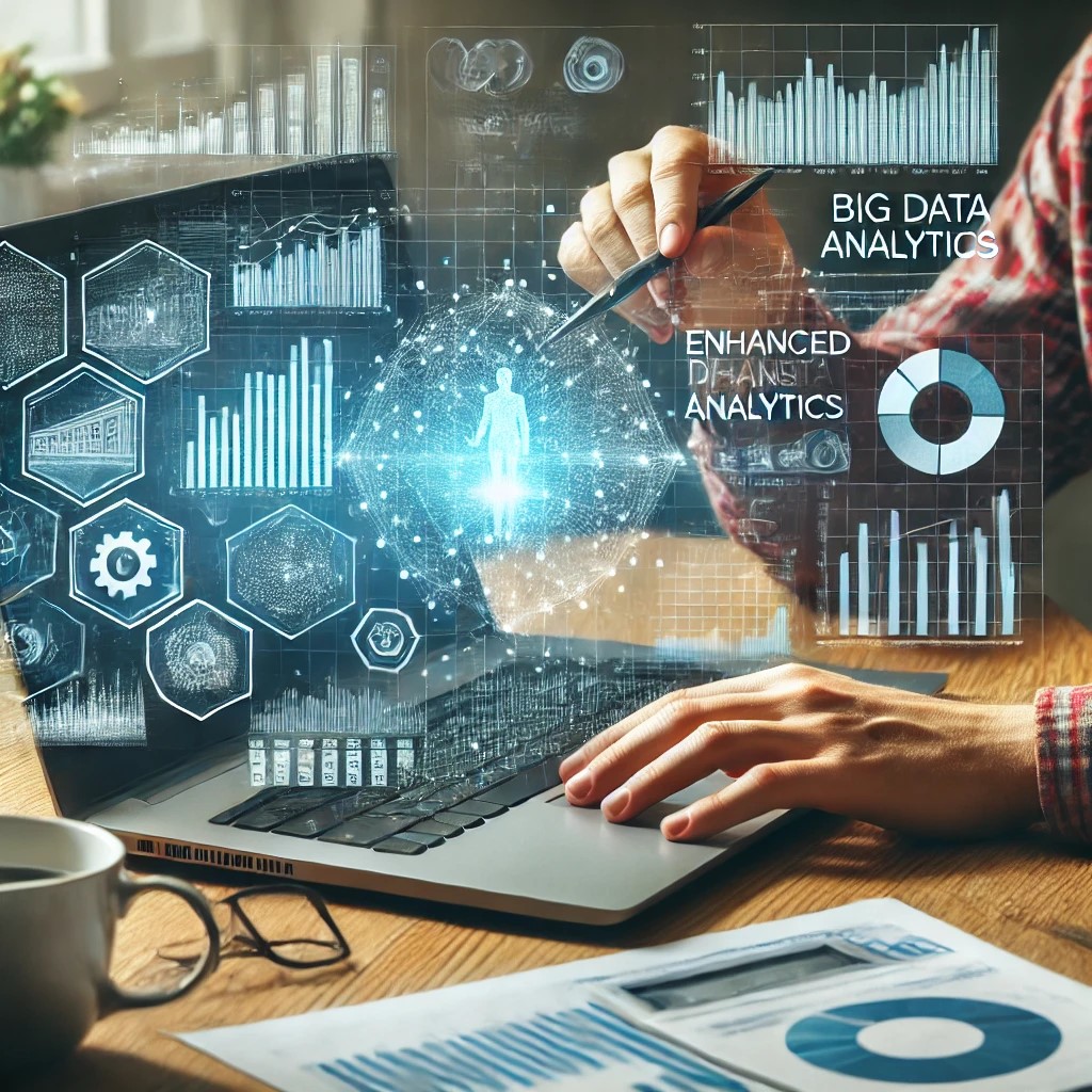 DALL·E 2024-06-28 16.27.00 - An image showing a financial analyst using big data analytics on a computer, with graphs and data visualizations on the screen, representing enhanced 