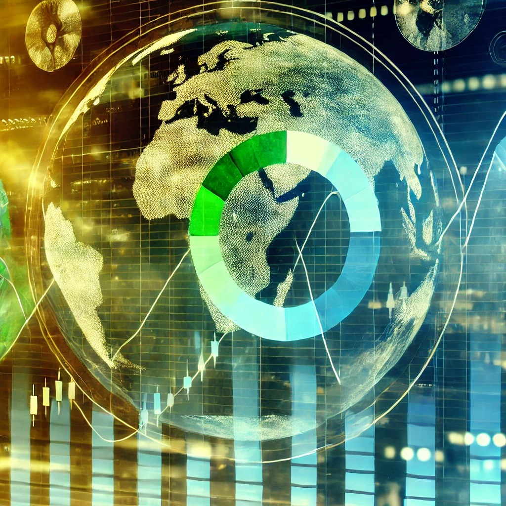 DALL·E 2024-09-02 15.51.18 - A detailed image representing the future outlook of economic cycles and their impact on investing. The image features a futuristic economic graph show